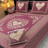 Fancy Velvet Bed Sheet Set - 4 Pieces  FVB 242